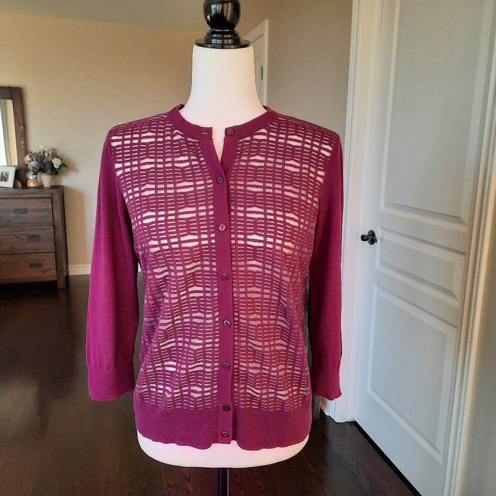 Ann Taylor Purple Cardigan, Size Small